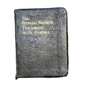 1956 The Personal Worker's Testament with Psalms Bible Leather Vintage